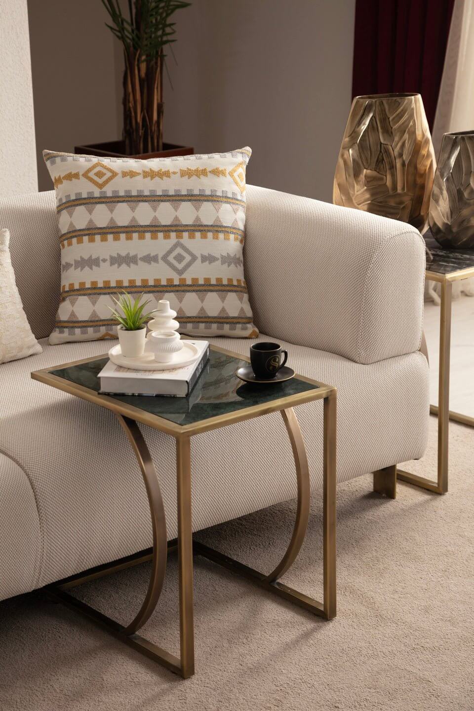 Sitzgruppe/Sofa Set - Wohnzimmergarnitur "Bouvardia" - Beige - Nobelaa