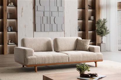 Sitzgruppe/Sofa Set - Wohnzimmergarnitur "Cassia" - Grau/Beige - Nobelaa