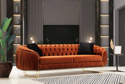 Sitzgruppe/Sofa Set - Wohnzimmergarnitur "Cosmos" - Schwarz/Orange - Nobelaa