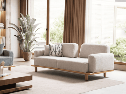 Sitzgruppe/Sofa Set - Wohnzimmergarnitur "Gardenia" - Grau/Weiß - Nobelaa