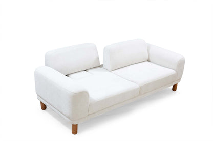 Sitzgruppe/Sofa Set - Wohnzimmergarnitur "Ivy" - Weiß/Orange - Nobelaa