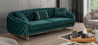 Sitzgruppe/Sofa Set - Wohnzimmergarnitur "Kale" - Grün/Beige - Nobelaa