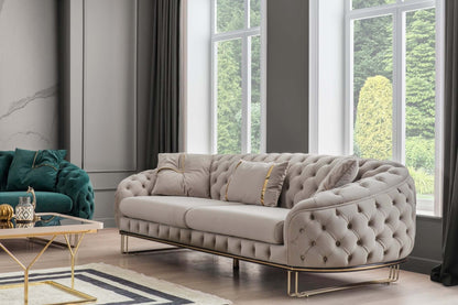 Sitzgruppe/Sofa Set - Wohnzimmergarnitur "Kale" - Grün/Beige - Nobelaa