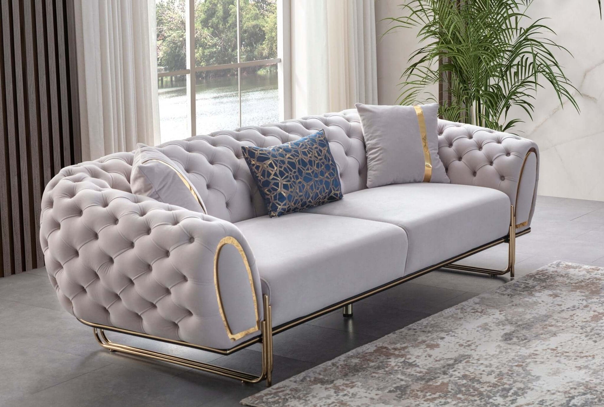 Sitzgruppe/Sofa Set - Wohnzimmergarnitur "Leilani" - Anthrazit/Grau - Nobelaa