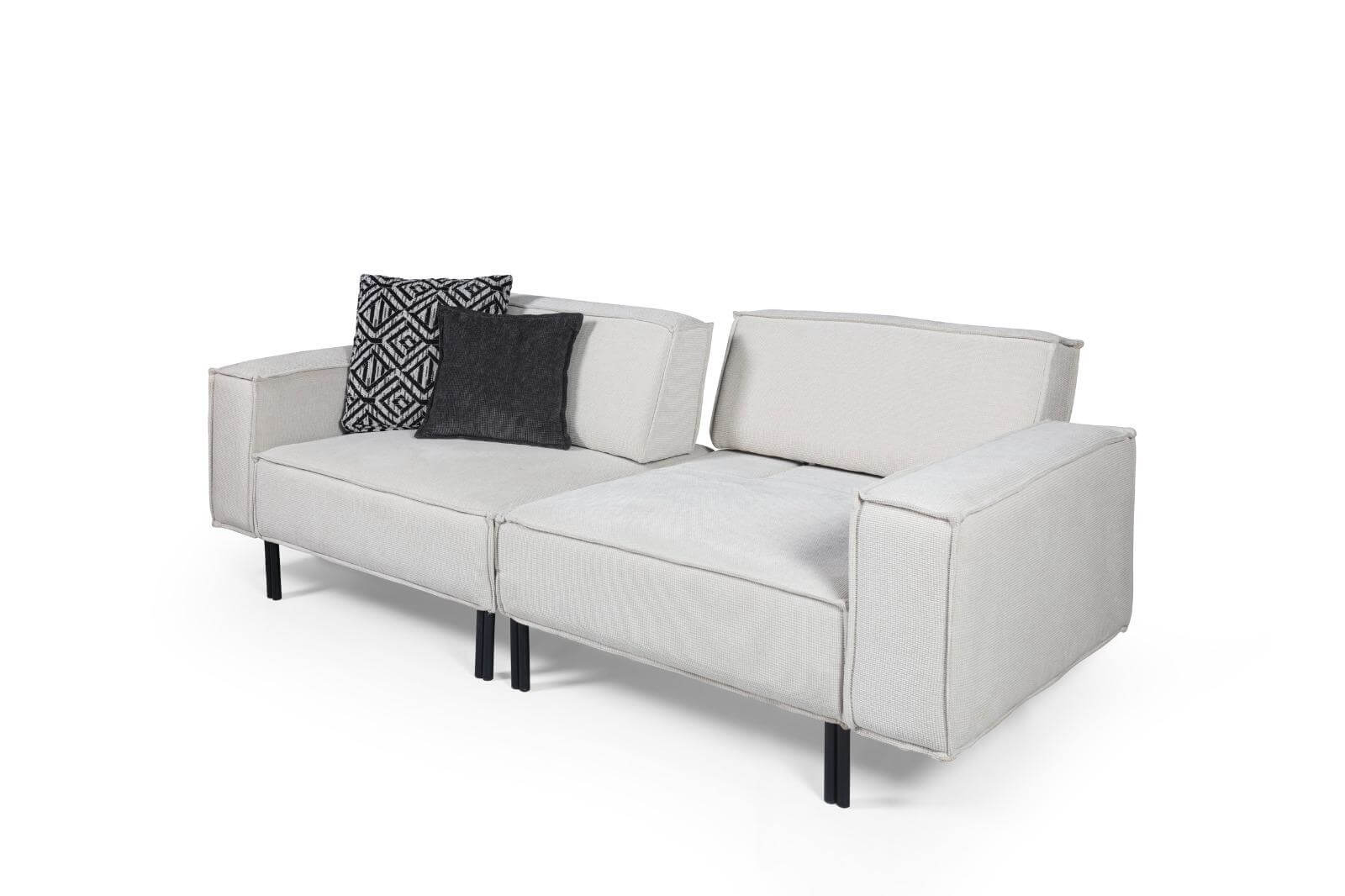 Sitzgruppe/Sofa Set - Wohnzimmergarnitur "Lotus" + Mittelkonsolentisch - Weiß/Schwarz - Nobelaa