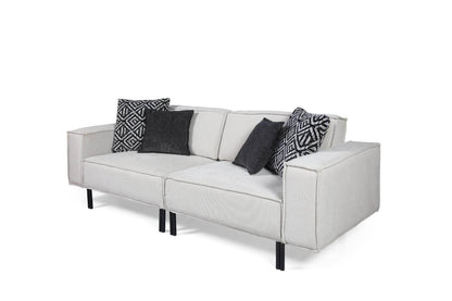 Sitzgruppe/Sofa Set - Wohnzimmergarnitur "Lotus" + Mittelkonsolentisch - Weiß/Schwarz - Nobelaa