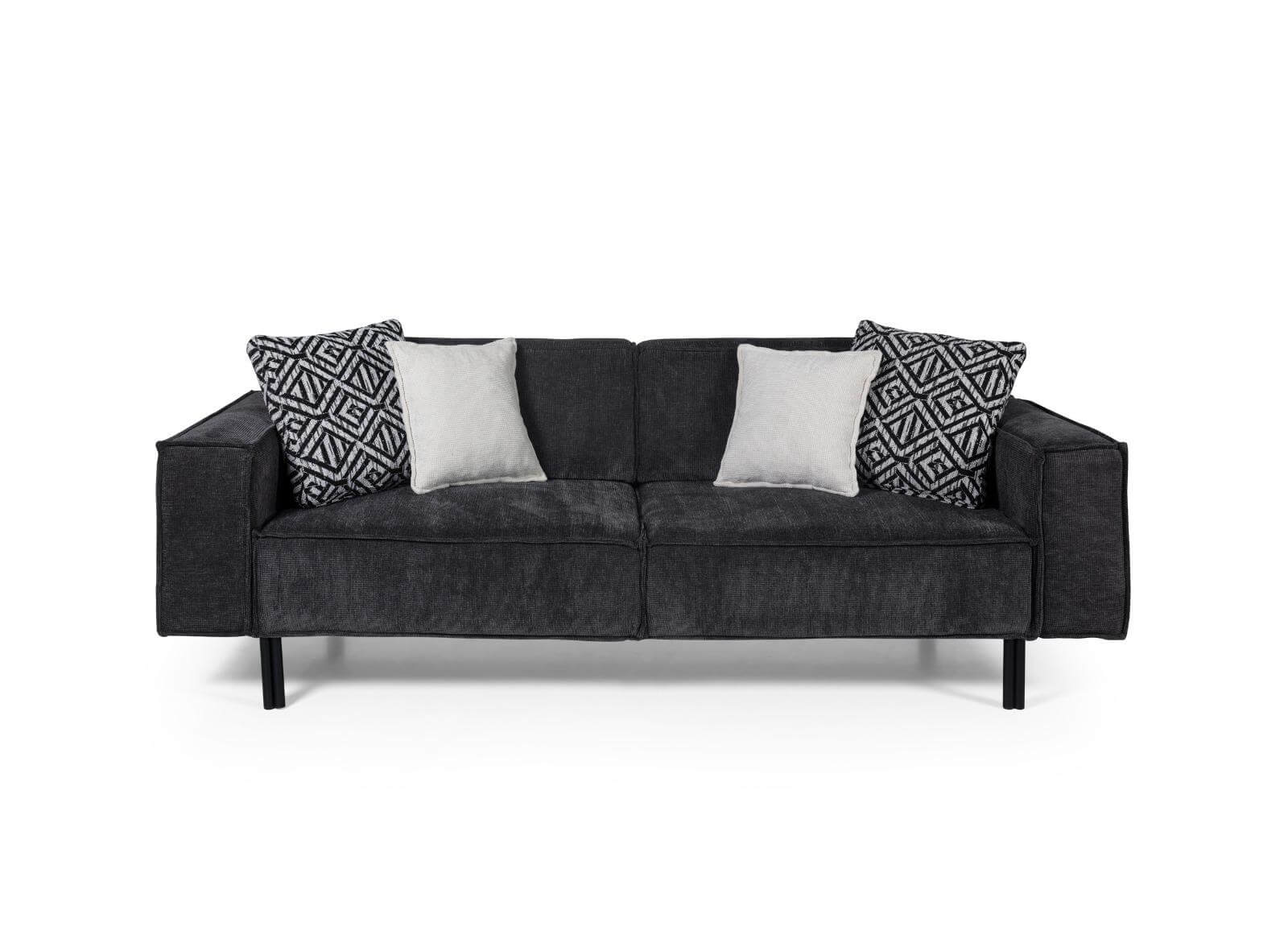 Sitzgruppe/Sofa Set - Wohnzimmergarnitur "Lotus" + Mittelkonsolentisch - Weiß/Schwarz - Nobelaa