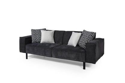 Sitzgruppe/Sofa Set - Wohnzimmergarnitur "Lotus" + Mittelkonsolentisch - Weiß/Schwarz - Nobelaa