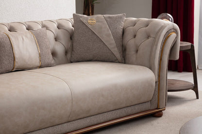 Sitzgruppe/Sofa Set - Wohnzimmergarnitur "Orchid" - Beige - Nobelaa