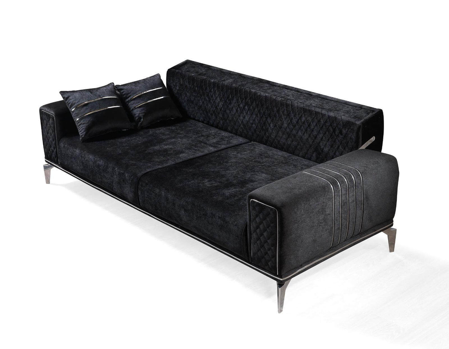 Sitzgruppe/Sofa Set - Wohnzimmergarnitur "Petal" - Schwarz/Grau - Nobelaa