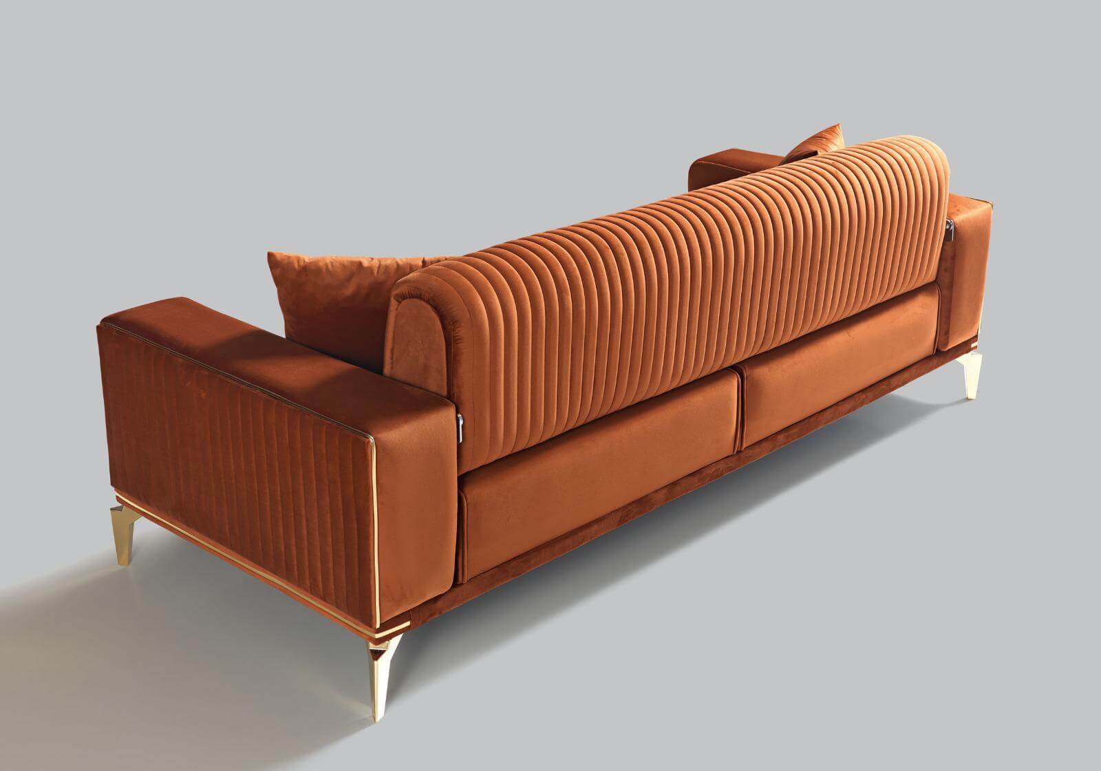 Sitzgruppe/Sofa Set - Wohnzimmergarnitur "Poppy" - Dunkelblau/Orange - Nobelaa