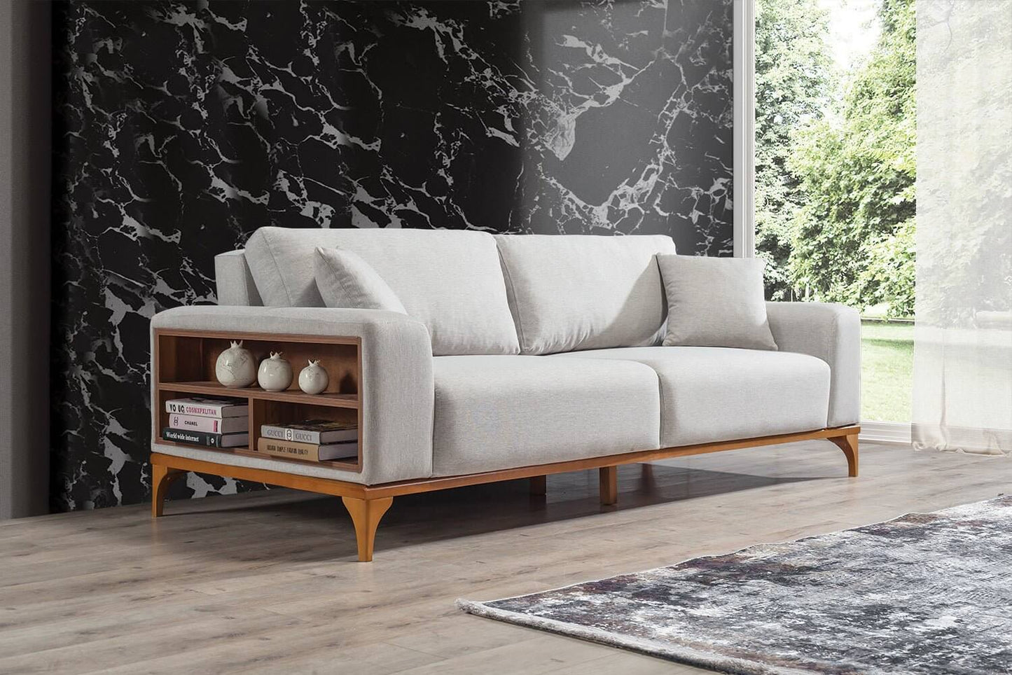 Sitzgruppe/Sofa Set - Wohnzimmergarnitur "Primrose" - Anthrazit/Grau - Nobelaa