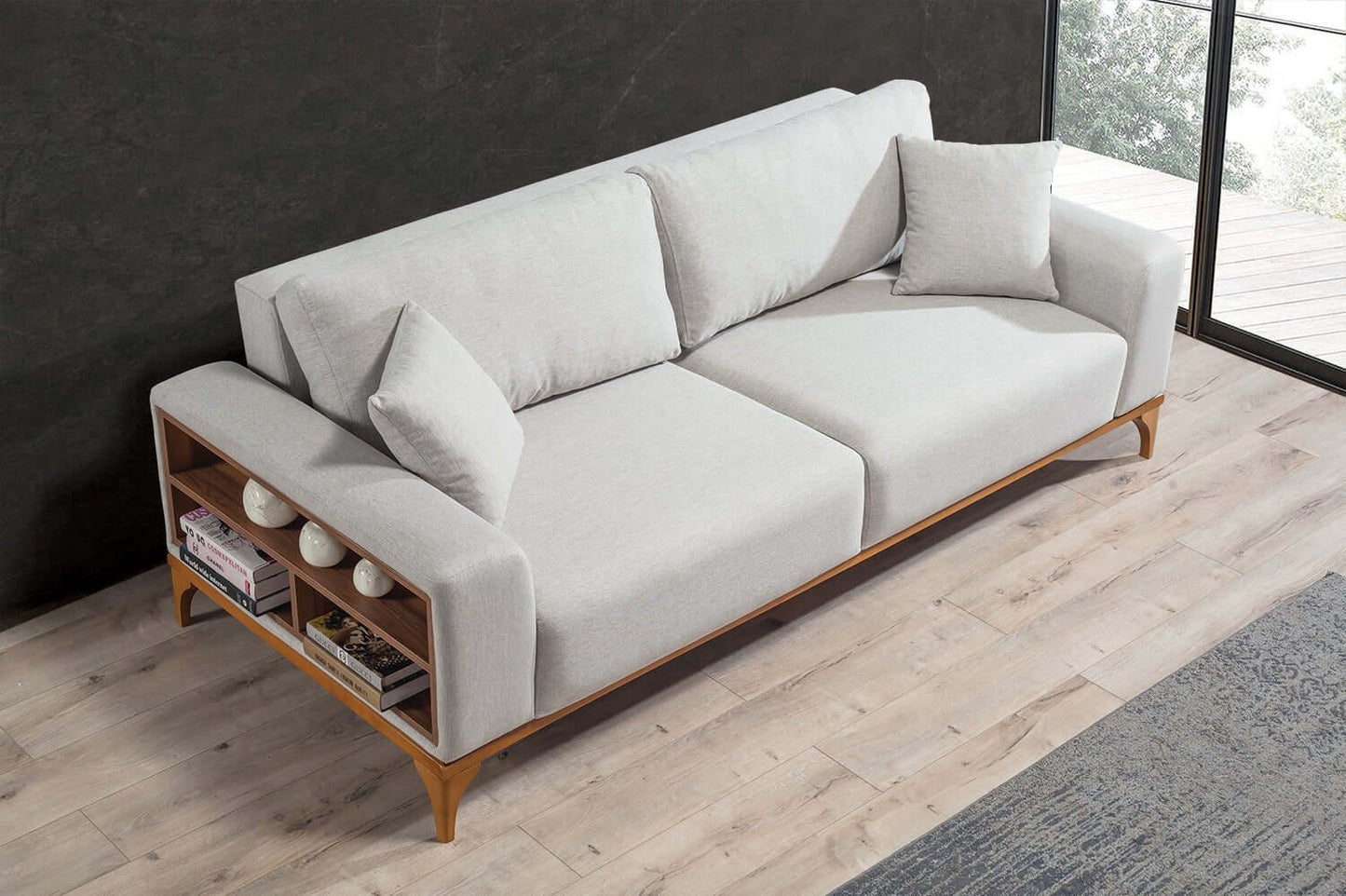 Sitzgruppe/Sofa Set - Wohnzimmergarnitur "Primrose" - Anthrazit/Grau - Nobelaa