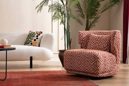 Sitzgruppe/Sofa Set - Wohnzimmergarnitur "Rose" - Beige/Hellrot - Nobelaa