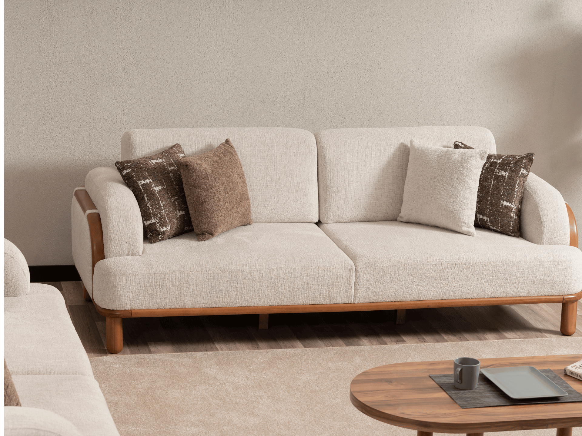Sitzgruppe/Sofa Set - Wohnzimmergarnitur "Rosemary" - Weiß - Nobelaa