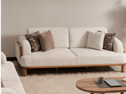 Sitzgruppe/Sofa Set - Wohnzimmergarnitur "Rosemary" - Weiß - Nobelaa