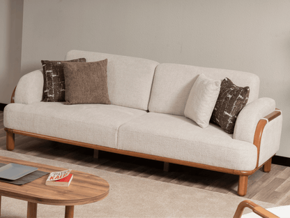 Sitzgruppe/Sofa Set - Wohnzimmergarnitur "Rosemary" - Weiß - Nobelaa