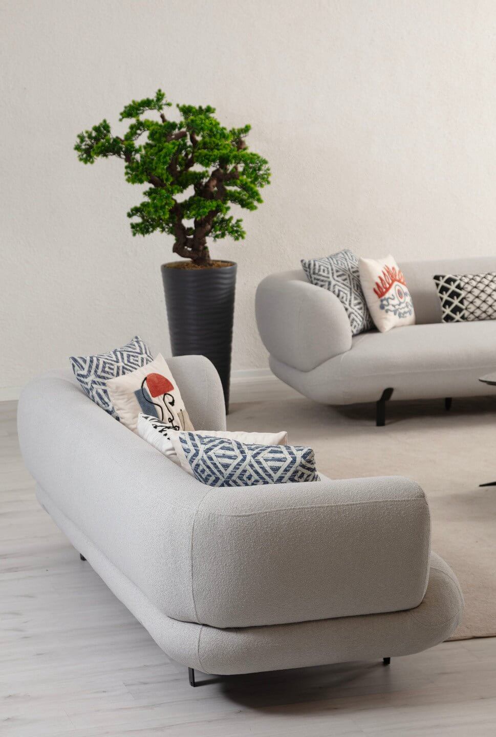 Sitzgruppe/Sofa Set - Wohnzimmergarnitur "Safflower" - Grau - Nobelaa